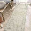 LIVEBOX Washable 2x6 Runner Rug for Bathroom, Non Slip Kitchen Mats for Floor Entryway, Boho Indoor Front Door Mat Low-Pile Runners for Hallways, Farmhouse Rugs for Bath Laundry, Tan