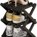 Shoe Rack - Foldable Vertical Shoe Rack for Entryway,Durable and Easy to Assemble,Applicable to Home Entrance, Closet and Bedroom (Black-3 layer)
