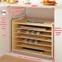 7 Tier Wooden Tray Dividers for Cabinets Cookie Sheet Organizer for Pot, Pans, Baking Tray Organizer for Kitchen Documents Storage(20" W x 16.5" H x 15.2" D)