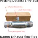 Exhaust Flex Pipe Universal Type 100% Stainless Steel For Heavy Duty and Cars(1 PC, 2.5X8X12)