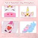 3 x Valentine Boxes 33 Pieces Unicorn Valentines Day Cards and Valentine Mailbox for Classroom Exchange Party Supplies (1 Unicorn Mailbox, 32 Valentine Cards, 1 Teacher Card) (Style B)