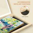2 Pack Kids Art Frame, Kids Artwork Frames Changeable 8 x10.5 with Mat and 9 x12 Without Mat, Woodgrain Front Opening Children Picture Storage Frame for Wall Holds 50Pcs Crafts, Drawing, Art Projects