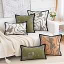Premium Series, Snow Leopard Throw Pillow Covers, Animal Jacquard Cushion Cases for Home Decor, Chenille Velvet Double-Sided Designs, Cream White, 20 x 20 inch, Covers Only