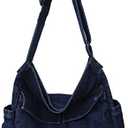 KlaOYer Canvas Messenger Bag Large Hobo Bag Crossbody Shoulder Bag Tote Bag with Pocket for Women and Men