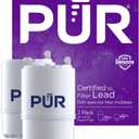 PUR Faucet Mount Replacement Filter 2-Pack, Genuine PUR Filter, 2-in-1 Powerful Filtration, Includes Lead Removal, 6-Month Value, White (RF33752)