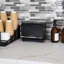 Mind Reader Compact Straw Dispenser or Pencil Dispenser, Countertop Organizer, Plastic, Black