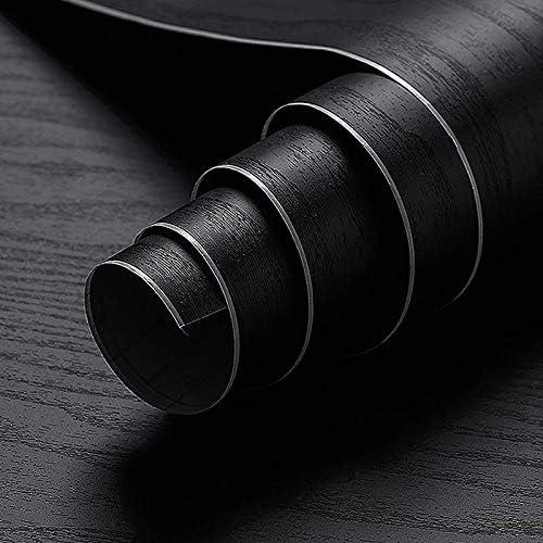 Oxdigi Black Wood Contact Paper - 23.6 x 196 Inches - Self-Adhesive, Removable and Waterproof - Ideal Peel and Stick Wallpaper for Cabinet, Countertop, Desktop, Rental Property, Kitchen, 23.6"W x 196.9"L