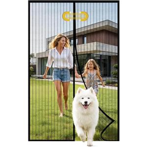 Door Net Screen with Magnet, Fits 60" x 80" Doors, 36 Magnets Auto Close