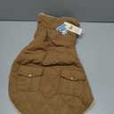 Queenmore Warm Dog Coat, Cold Weather Puffer Jacket with Ultra Thick Plush Lining and Storage Pockets (Brown, Large)