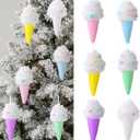 6 Pcs Ice Cream Ornaments Hanging Candy Gift Macaron Sweet Dessert Foam Pendant for Valentines Day Easter Decor Birthday Party Supplies