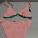 ZAFUL Textured Bikini Sets for Women Plunging Neck Cheeky Bathing Suit High Waisted Swimsuits 2 Piece Swimwear 2025 (Pink, M)