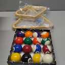 Billiard Balls Set, Pool Table Triangle Ball Rack and 9-Ball Diamond Rack (Wood), 5 Cue Chalks and 2 Table Spot Stickers - Pool Table Accessories