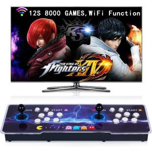RegiisJoy 8000 Games in 1  Arcade Game Console WiFi Function Pandoras Box 12S, Download/Save/Pause/Hide/Search Games, 1280x720, 4 Players, 3D