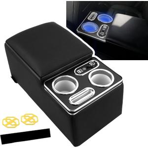 Center Console Organizer with Wireless Charger & LED Light