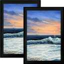 LUCKYLIFE 19.25x26.75 Puzzle Picture Frame, Wall Hanging Poster Frames, Display Pictures 19.25 x 26.75 without Mat, Pack of 2, Black