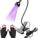 USB 3W LED UV Ultraviolet Phone Glue Curing Lamp with Protection Gloves,UV Led Nail Lamp for Gel Nails,Portable Clamp Flexible Desk Lamps for Mobile Repair,Plug and Play Black
