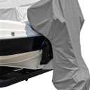 Seal Skin Covers Outboard Motor Cover with Zipper, Waterproof, UV-Proof, Trailerable Full Size Boat Engine Cover for Motor, Fade Resistant, Gray Color, Fits 100-150HP (90-140HP)