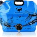 Water Jug Camping 2.1 Gallon Collapsible with Spigot, BPA Free Portable Water Pouch Foldable Water Bags for Outdoor Hiking, Travel and Emergency & Water Storage Containers (Blue-4Pcs)