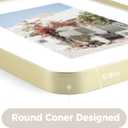 Golden State Art 12x12 Aluminum Picture Frame Gold - With Mat for 8x8 Photo or Without Mat for Round Edges 12 x 12 Photo with 1-inch Radius Corner - Real Glass - Matte Modern Wall Decor
