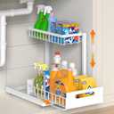 Under Sink Organizer Storage 2-Tier Premium Metal Pull-Out Racks, Height Adjustable, Easy Installation | Kitchen & Bathroom Organizers Pack of 1 White