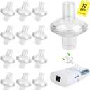 12 Pack Universal Fit in-Line Filters for CPAP and BiPAP Machine, Filter Resmed Airsense/Aircurve 10/11 Supplies, Dreamstation 2 Replacement Accessories Parts, C Pap 22/25mm Tube Machines