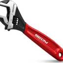 SEDY 6" Adjustable Wrench Pipe Spanner: Wide Jaw Black Oxide Wrench With Cushion Grip, Laser Marked Metric & SAE Scales, CR-V Steel, for Professionals