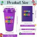 Skylety 36 Pcs Teacher Appreciation Gift Bulk, End of Year Thank You Gifts, 16 oz Reusable Plastic Coffee Cup with Lid, Inspirational Notebooks and Ballpoint Pens for Graduation Office(Thank You), 6.3 x 3.5 x 2.3 inches