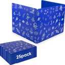 25-Pack Desk Dividers for Students, 3-Fold Privacy Screens, Durable Waterproof Plastic Study Boards, Easy Clean Classroom Shields for Schools,Teacher Supplies & Student Desk Organizers, Blue