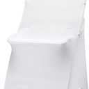 30 Pack White Folding Chair Covers for Party, Spandex Chair Covers for Wedding, Stretch Seat Cover 30 Pieces, Universal Fitted Polyester Slipcovers for Dining Chairs, Parties & Banquet (30 PCS)