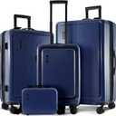 Hard Shell Luggage Sets with Spinner Wheels 4 Piece, Expandable Large Suitcases with TSA Lock, Travel Large Suitcase Set, Navy Luggage Set (4 Piece Set (22/24/28))