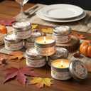 24 Pcs Friend Gatherings Unscented Candles 1.97 x 1.18 Inch Happy Friendsgiving Party Favors Unscented Candles Gift Bulk Tealight Ideal for Daily Use Baby Shower Return Gifts for Guests