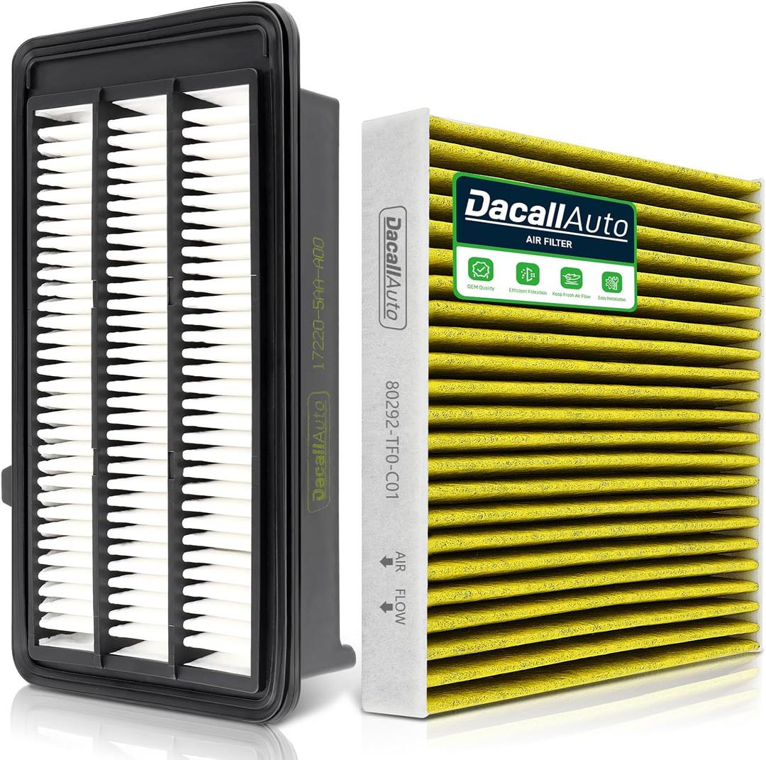 Engine & Cabin Air Filter Set for Honda CR-V 1.5L 4Cyl L Gas (2017-2022); Civic 1.5L 4Cyl L Gas (2016-2021); Replace 17220-5AA-A00, 80292-TF0-G01