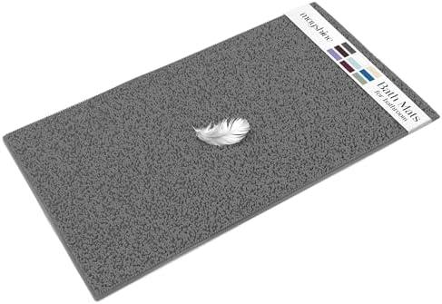 MAYSHINE Plush Shaggy Chenille Bath Mat | Extra Soft, Super Absorbent, Non-Slip Bathroom Rug | Fluffy Microfiber, Area Rug Sets for Bathroom Floor, Kitchen, Living Room | 71"x31" | Grey