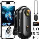 Action Camera 4K,2026 Ready Upgraded POV Camera WiFi with 64GB Card, Thumb Snap Cam with Waterproof Case,Wearable Sports Snapcam,Mini Body Camera for Running Motorcycle Vlogging Diving Horse Riding