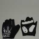 MOREOK Mens Cycling Gloves, Half Finger Biking Glove MTB DH Road Bicycle Gloves Gel Pad Shock-Absorbing Anti-Slip Breathable Motorcycle Mountain Bike Gloves Unisex Women AK050 White-L