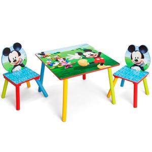 Delta Children - Disney Mickey Mouse Kids Table and Chair Set 3- Piece Set (2 Chairs Included) - Ideal for Arts & Crafts, Snack Time, Homework & More, Pink