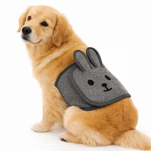 Colenumone Cute Belly Bands for Male Dogs with 3D Ears, Washable Reusable Dog Diaper, Breathable Mesh Wrap for Training & Incontinence, Adjustable Comfort Fit（Gray-XS）