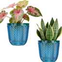 QCQHDU 2 Pack Self Watering Pots, 5.7 Inch, with Drainage Holes, Klein Blue | Plastic Garden Planter with Water Filling Port for Indoor Plants