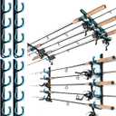 Ghosthorn Fishing Rod Holders for Garage Fishing Pole Holders Ceiling or Wall Mounted Rod Rack Garage Storage Organizer Fishing Gear Equipment for Men Women (Blue, 2 Packs)