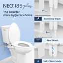LUXE Bidet NEO 185 Plus - Dual Nozzle, Non-Electric Bidet Attachment for Toilet Seat, Patented Slide-In Install, 360 Self-Clean, EZ-Lift to Clean, Feminine & Rear Wash (Chrome)