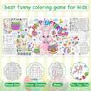 3 x Easter Giant Coloring Tablecloth 72 x 31 Inch Jumbo Paper Coloring Activity Poster Happy Easter Party Decorations for Family Classroom Games Coloring Table Cover