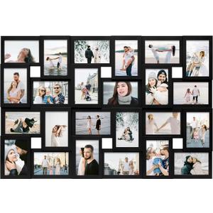 Jerry & Maggie 46 collage frame 24 pictures, picture frames collage wall decor, 24 slot picture frame Wall Hanging For 64 Photo, Black, 33.7 x 22.4 inches