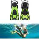 Hikeen Adjustable Snorkel Fins,Short Snorkeling Fins for Adults Men Women Open Heel Swimming Fins, Lightweight Swim Flippers with Mesh Bags, Size: ML/XL (US 9-13)