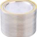 100PCS Clear Plastic Plates for Party, 10.25 Inch Disposable Plates with Gold Rim, Heavy Duty Dinner Plates for Christmas, Wedding and Birthday