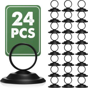 24 Pcs Table Number Holders Metal Place Card Holders Table Number Stands Tabletop Menu Sign Stands for Wedding Restaurant Recipe Banquet Birthday(Black)