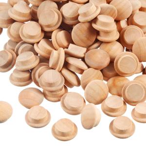 200-Piece Hardwood Mushroom Caps - 5/16 Inch Wooden Button Plugs for Locking Holes