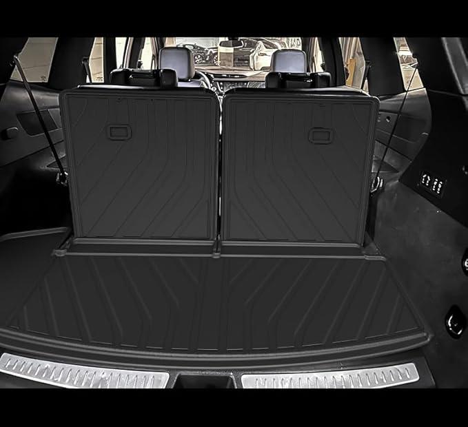 Cargo Liner & Third Row Seat Back Mats Custom Fit for Cadillac XT6 2020–2025, TPE All Weather Waterproof Rear Cargo Mat Rear Trunk Liner Back Seat Cover Protector Trunk Mat Tray Pad Boot