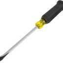 Klein Tools 6007DD 5/16-Inch Keystone Demolition Screwdriver, 7-Inch Blade, Steel Tip-to-Cap Construction Demo Screwdriver, Cushion-Grip Handle, Oversized Strike Cap, Square Shank with Wrench Assist