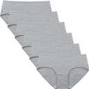 INNERSY Womens Underwear Cotton Hipster Panties Regular & Plus Size 6-Pack (Medium, French Grey)
