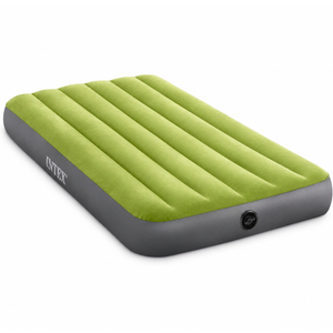 Intex 64757E Dura-Beam Standard Downy Air Mattress: Fiber-Tech - Twin Size - 10in Bed Height - 300lb Weight Capacity - Pump Sold Separately, Light Green